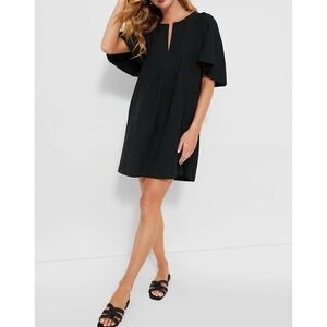 POMANDER PLACE Black Finley Flutter Sleeve Dress